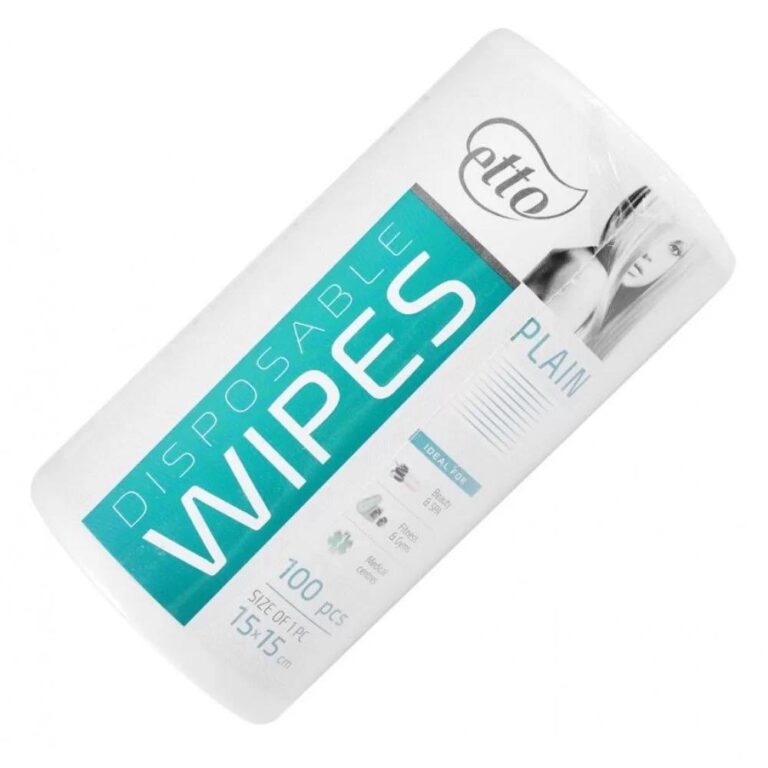 Disposable wipes, Etto, 15 cm x 15 cm (100 pcs. roll), plain 50 g/m2
