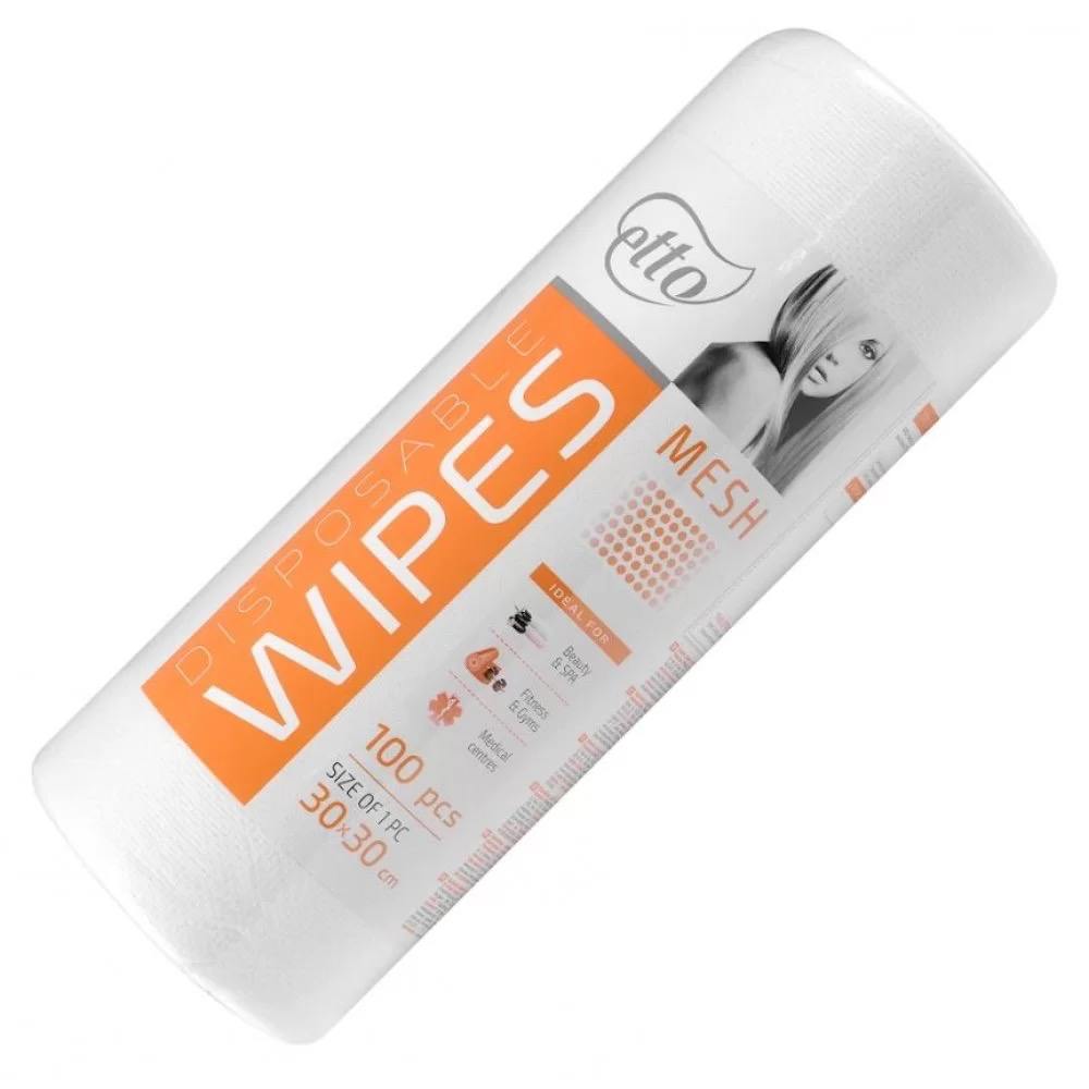 Disposable wipes, Etto, 30 cm x 30 cm (100 pcs. roll), mesh 50 g/m2