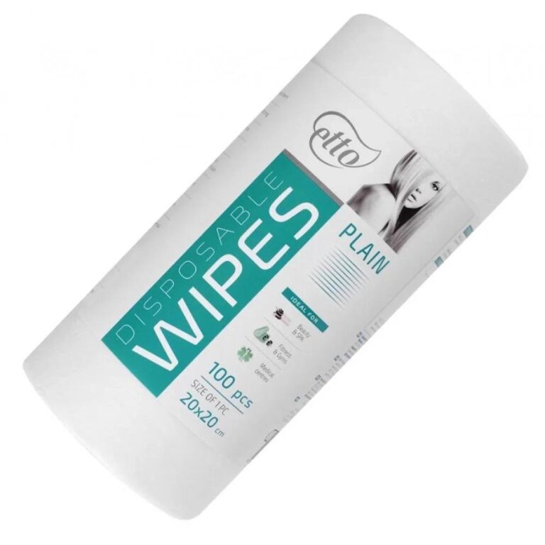 Disposable wipes, Etto, 20 cm x 20 cm (100 pcs. roll), plain 50 g/m2