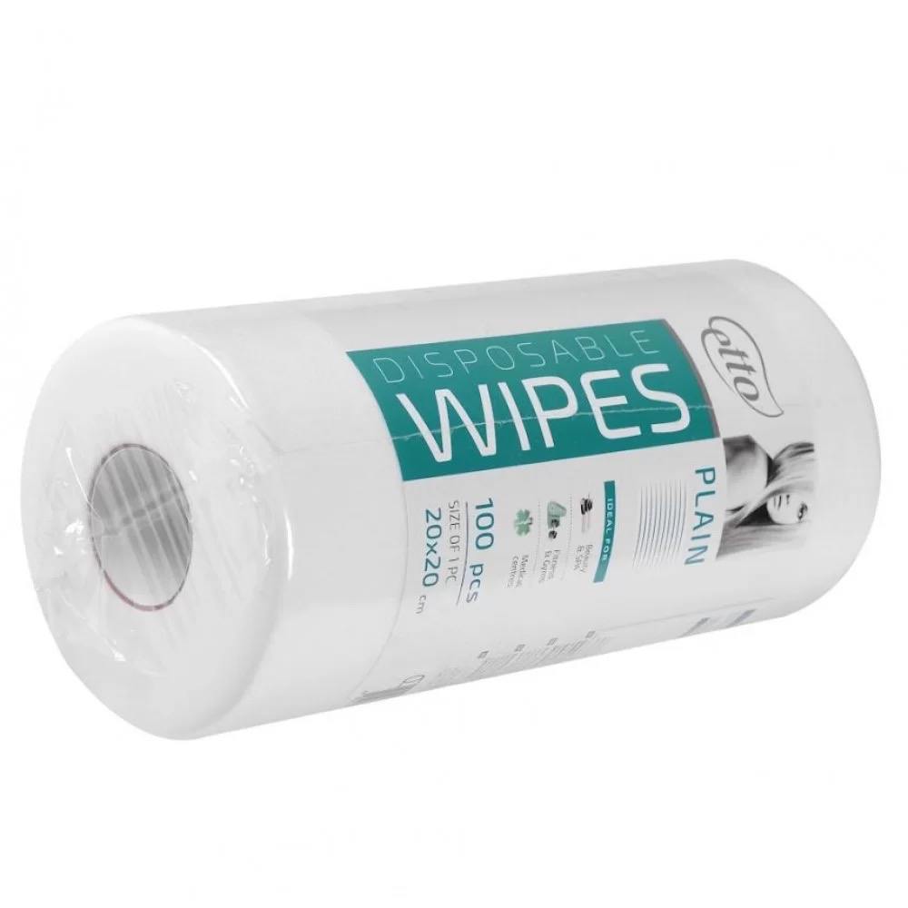 Серветки одноразові, Etto, 20см х 20см (100шт. в рулоні), гладкі 50г/м2