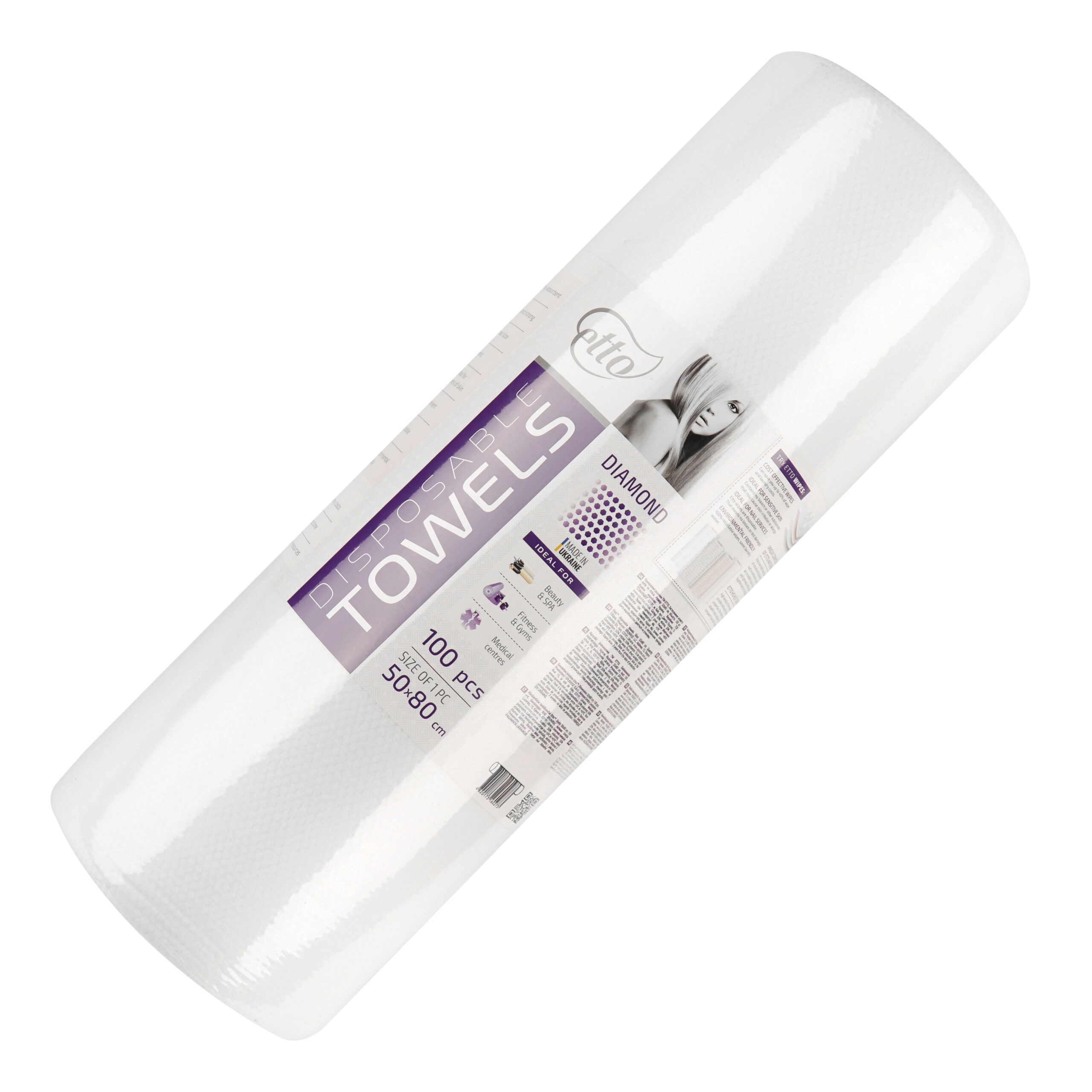 Рушники одноразові, Etto, 50см х 80см (100шт. в рулоні), перлина 50г/м2