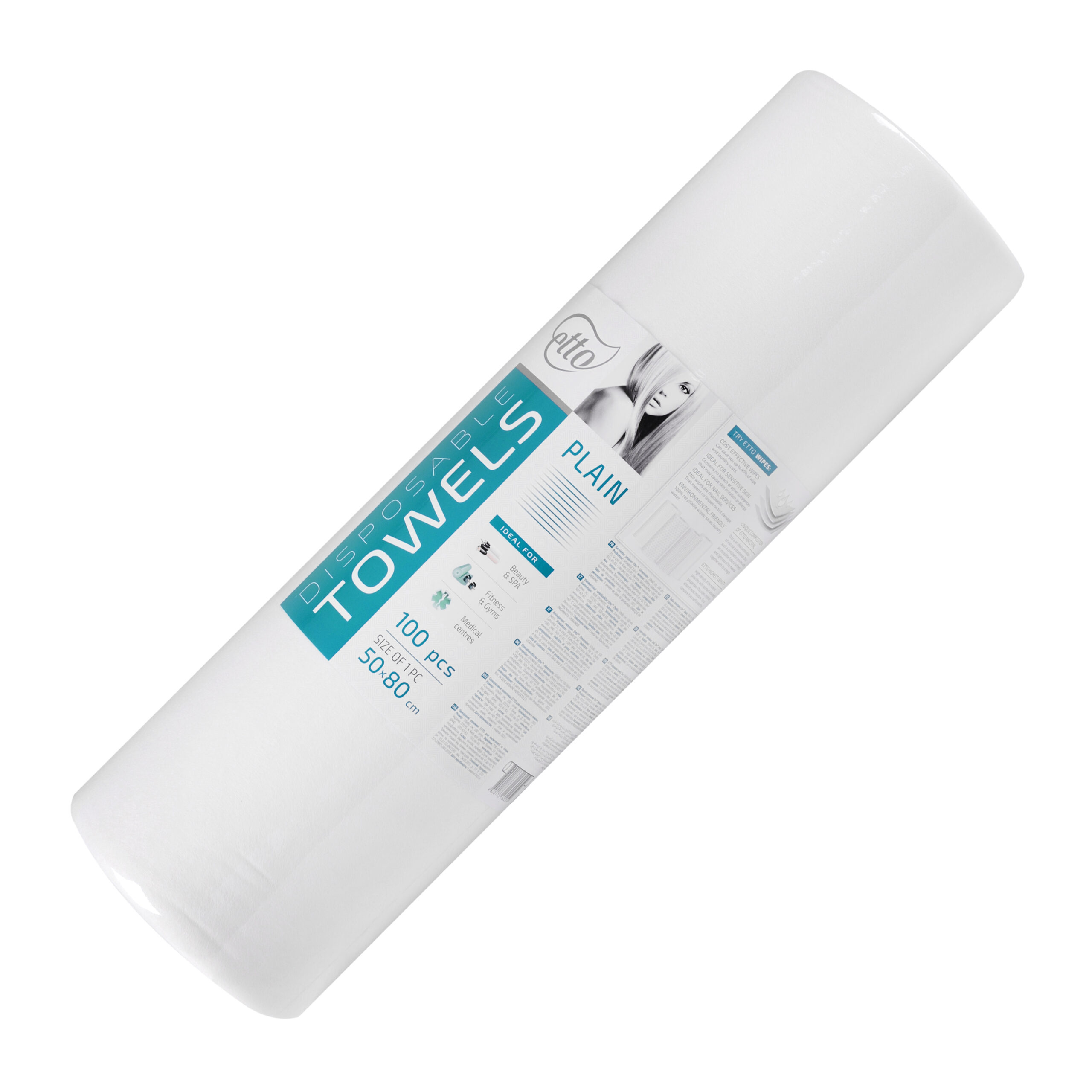 Рушники одноразові, Etto, 50см х 80см (100шт. в рулоні), гладкий 50г/м2
