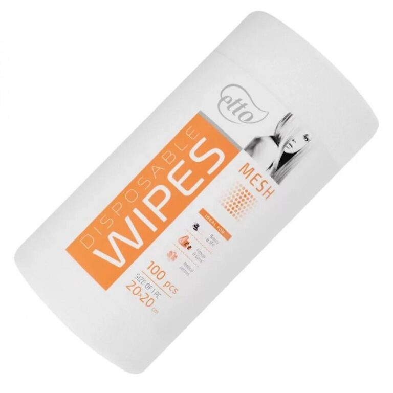 Disposable wipes, Etto, 20 cm x 20 cm (100 pcs. roll), mesh 50 g/m2