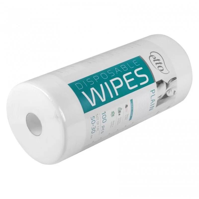 Серветки одноразові, Etto, 30см х 50см (100шт. в рулоні), гладкі 50г/м2