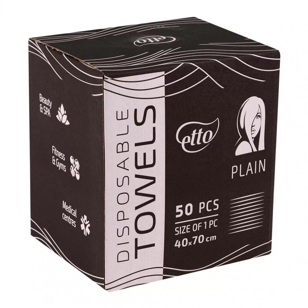Полотенца одноразовые, Etto, Black Collection, 40см х 70см (50шт. сложенные), гладкие