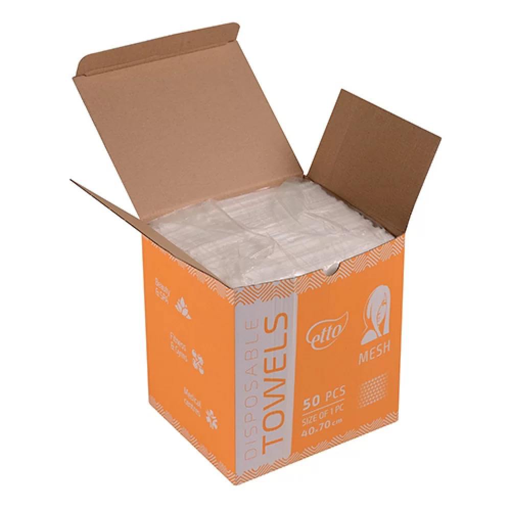 Рушники одноразові, Etto, 40см х 70см (50шт. складені), сітка 50г/м2