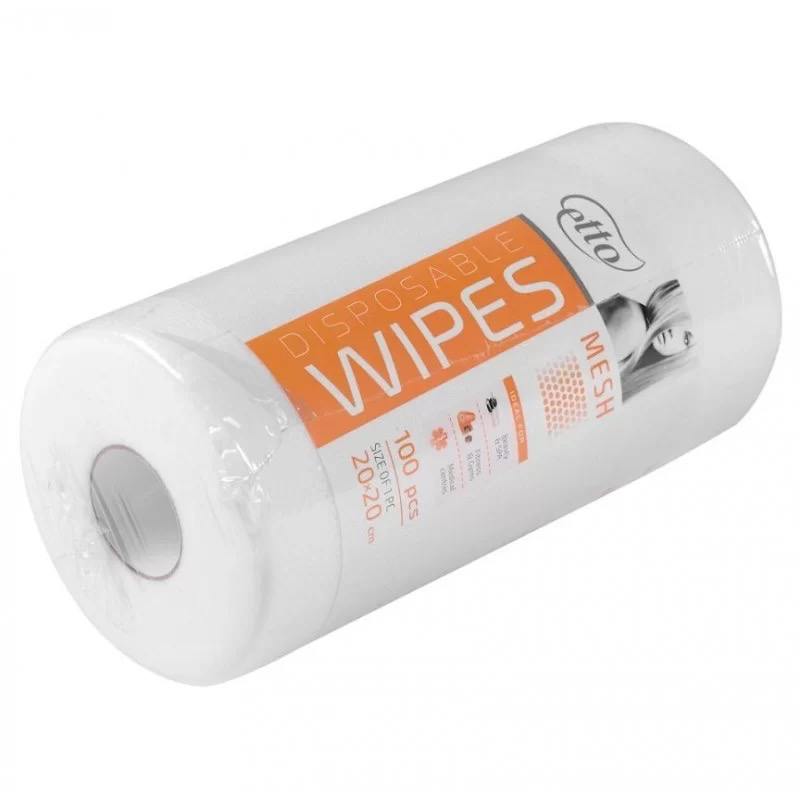 Серветки одноразові, Etto, 20см х 20см (100шт. в рулоні), сітка 50г/м2