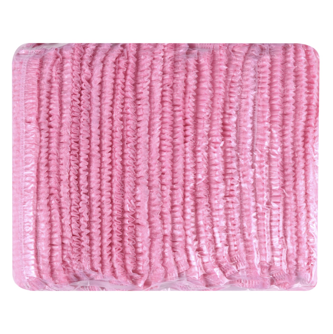 Шапочки одноразові «кульбабка», поліетилен, рожевий 100шт.