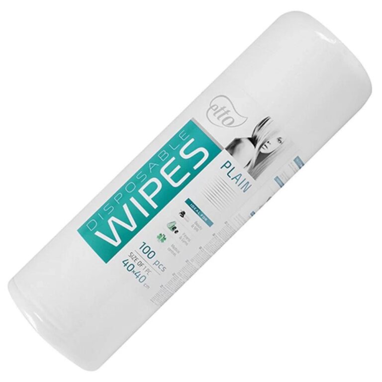 Disposable wipes, Etto, 40 cm x 40 cm (100 pcs. roll), plain 50 g/m2