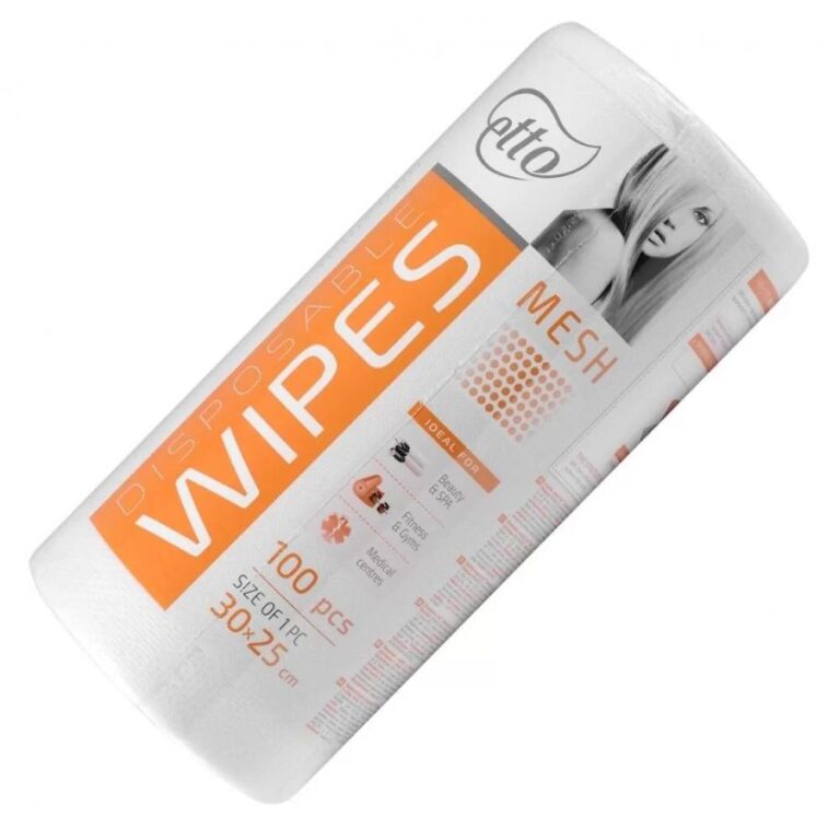 Disposable wipes, Etto, 25 cm x 30 cm (100 pcs. roll), mesh 50 g/m2