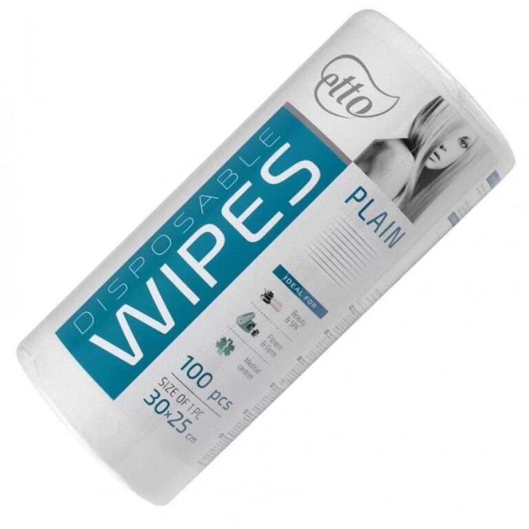 Disposable wipes, Etto, 25 cm x 30 cm (100 pcs. roll), plain 50 g/m2