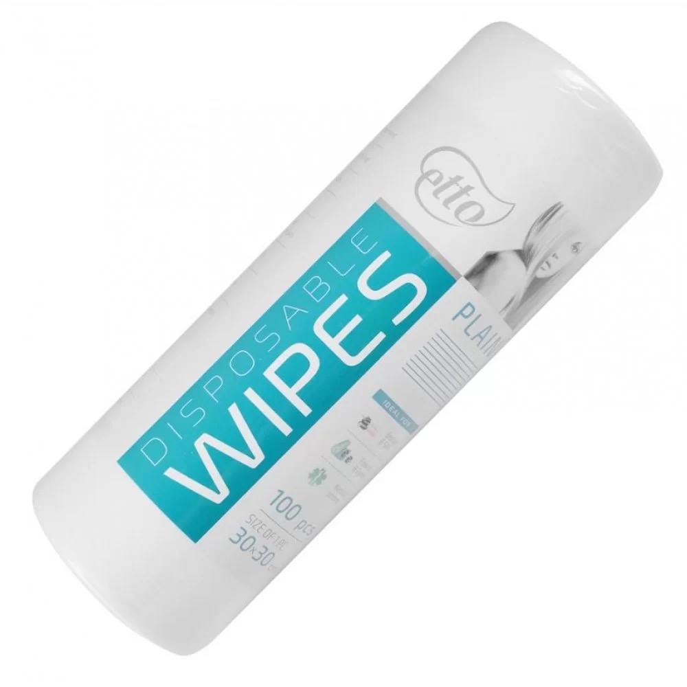 Disposable wipes, Etto, 30 cm x 30 cm (100 pcs. roll), plain 50 g/m2