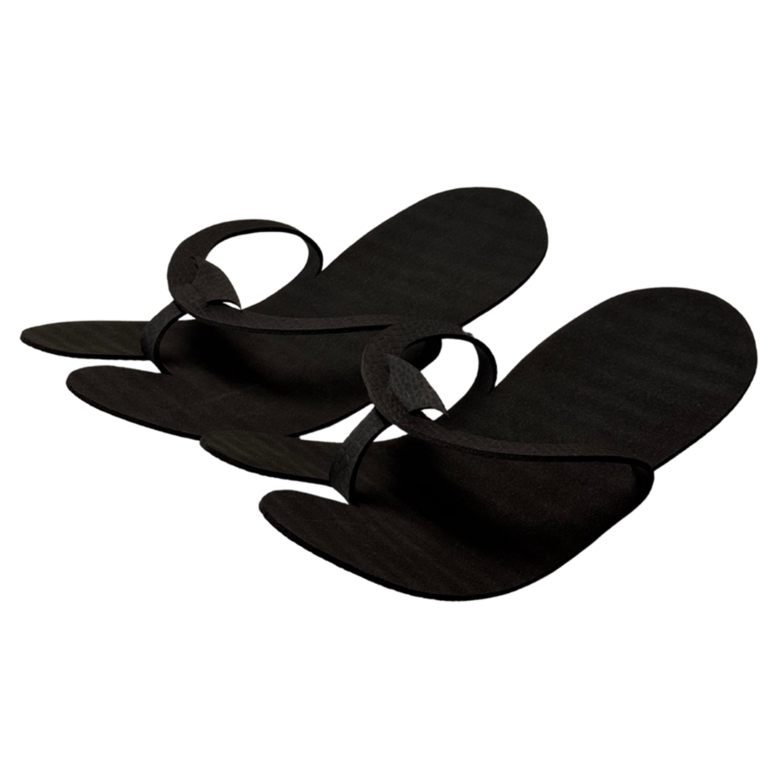 Тапочки одноразовые, вьетнамки, EVA, черные, размер 36-39 (12 пар)