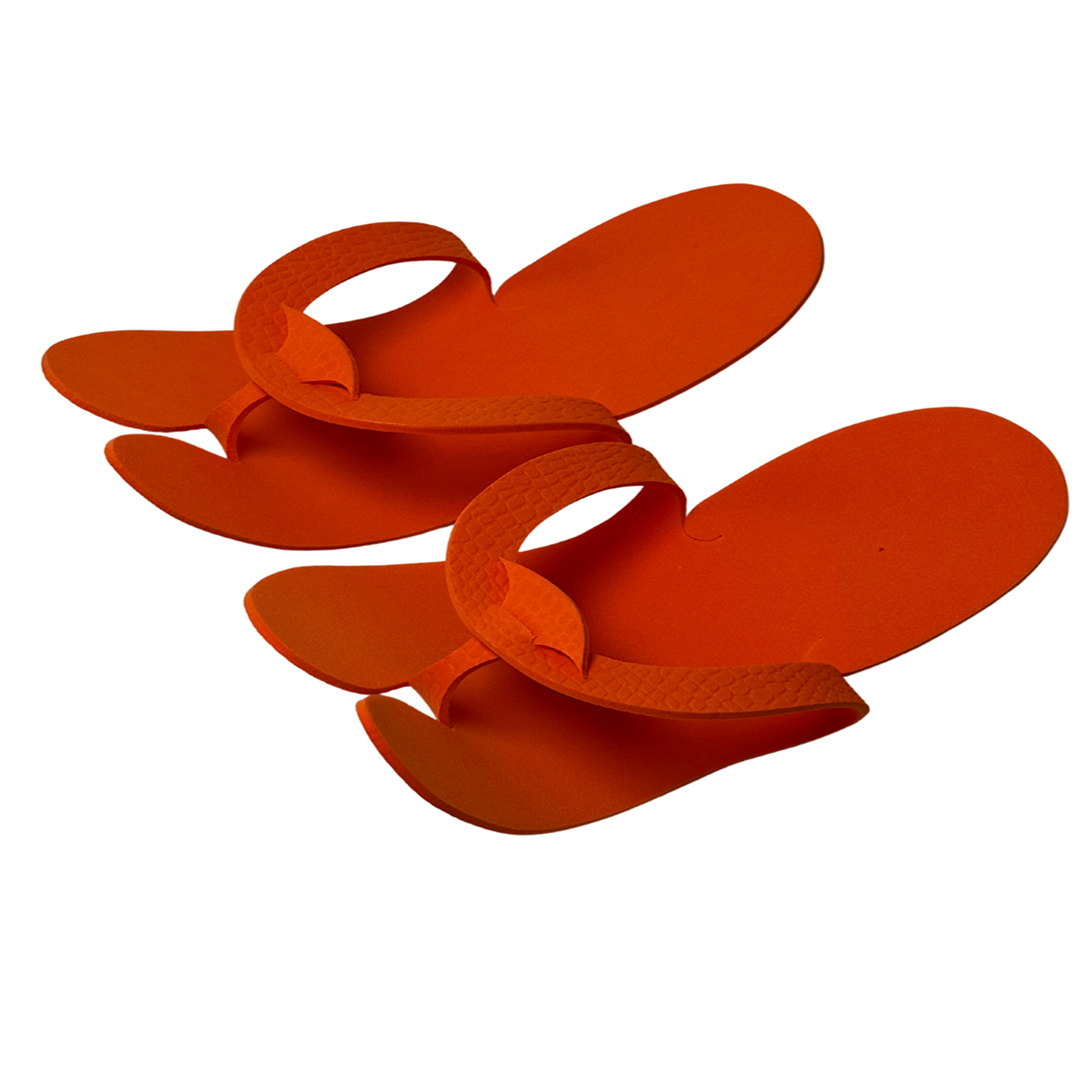 Тапочки одноразовые, вьетнамки, EVA, оранжевые, размер 36-39 (12 пар)